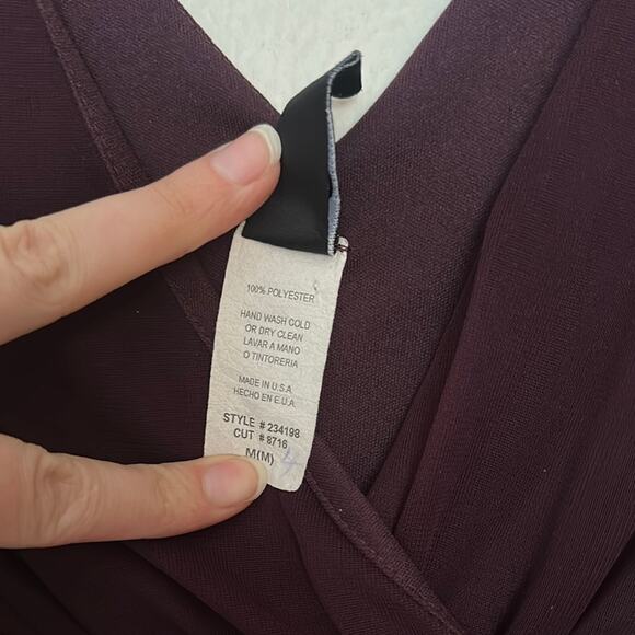 Vintage 90s Eggplant Purple Asymmetrical Midi Dress Windsor Mesh Fairy Grunge - Picture 4 of 6